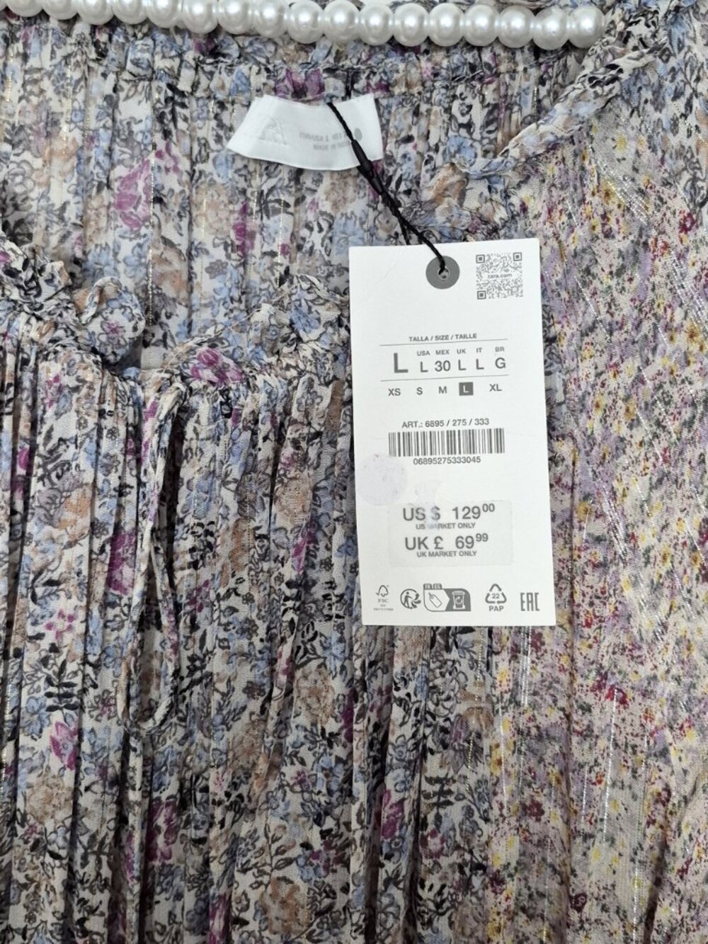 Zara ZW Collection Metallic Thread Maxi Dress Multicolored Size Large NWT - Picture 11 of 15